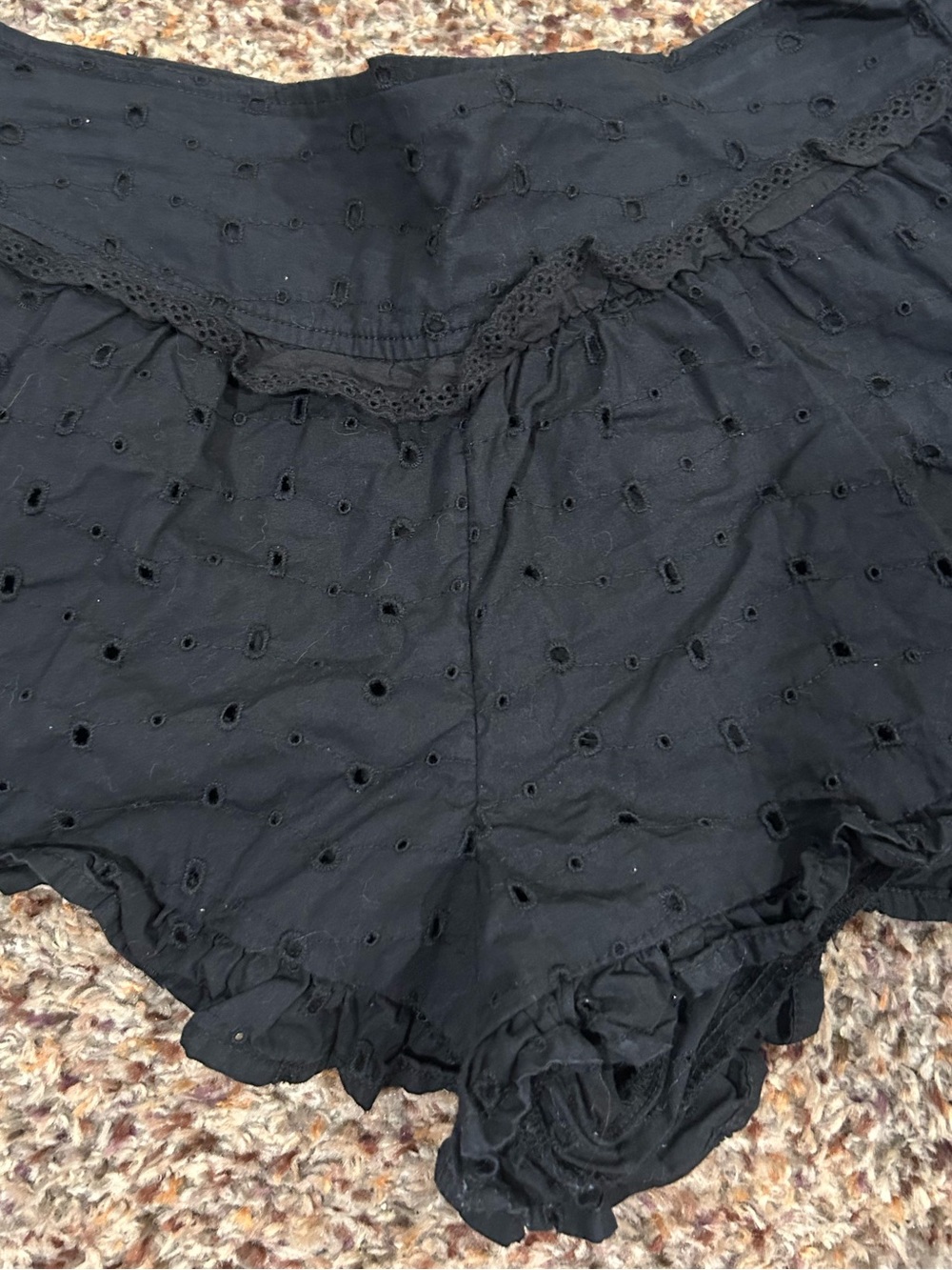 Black Ruffle Shorts - Picture 3 of 4